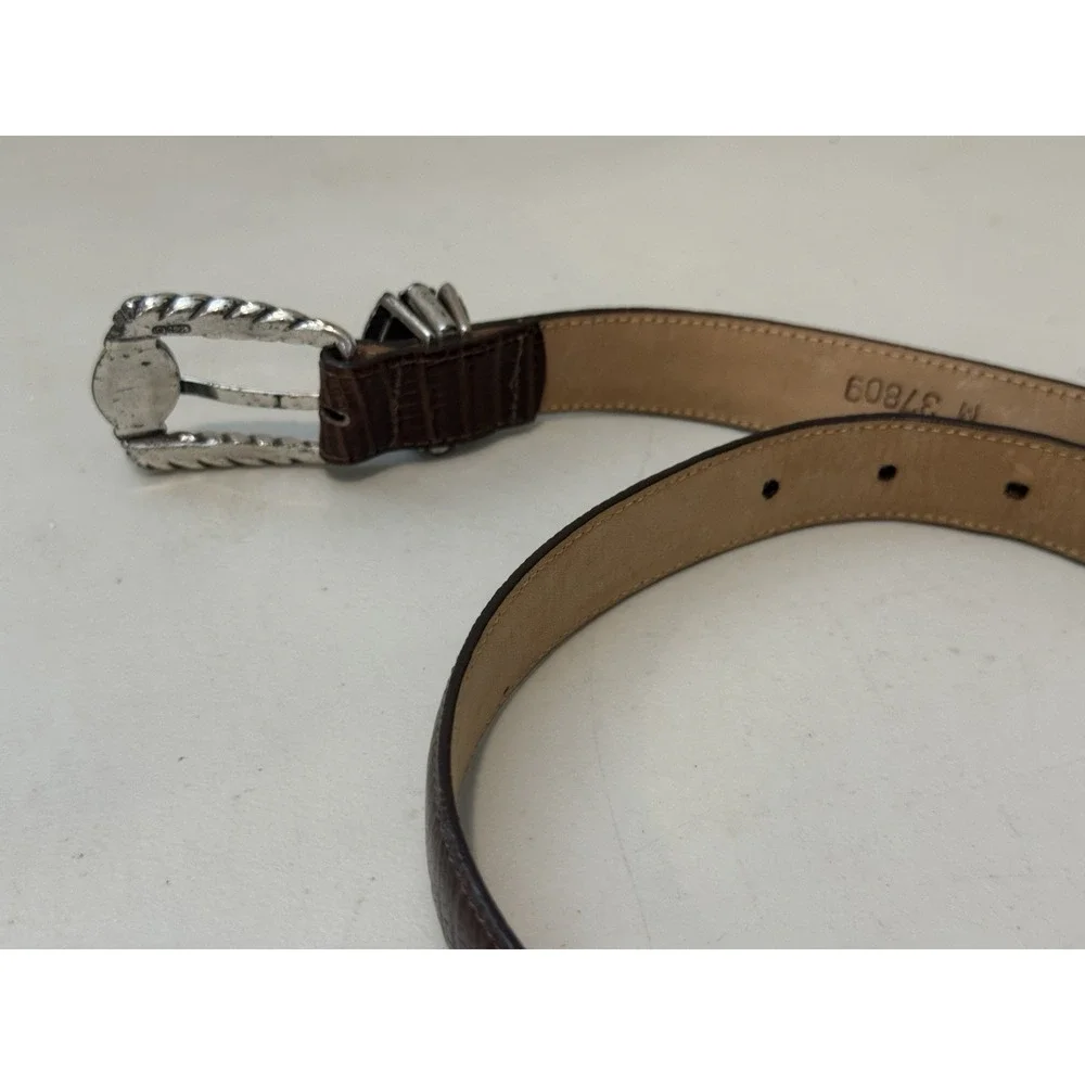 VTG Brighton Museum Collection Brown Leather Belt Greco Roman‎ Coin Med 33